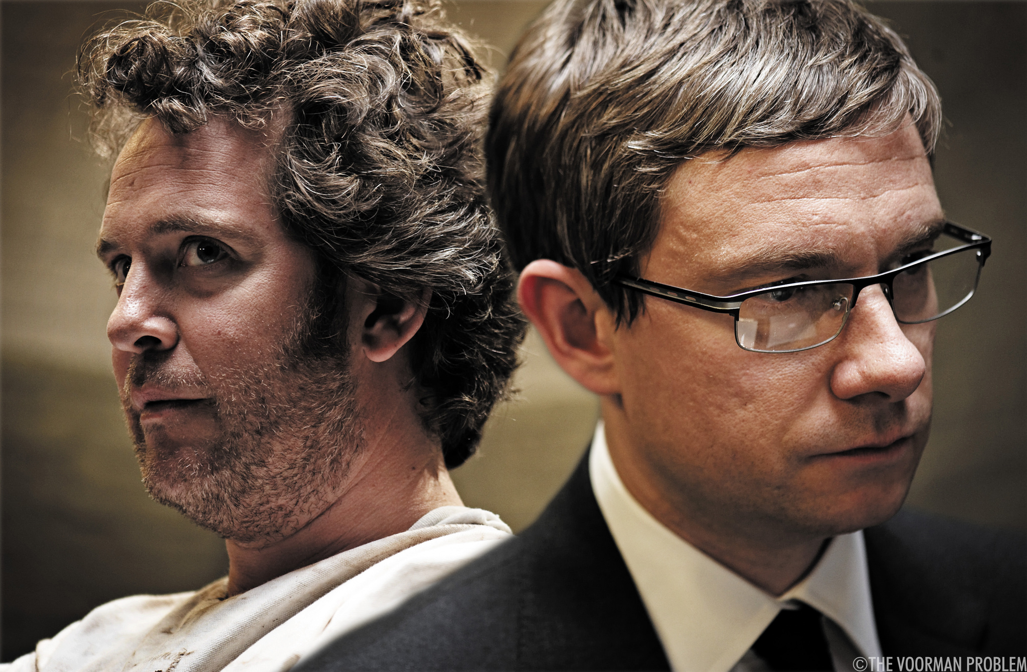 Still of Martin Freeman and Tom Hollander in The Voorman Problem (2011)