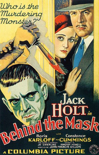 Boris Karloff, Constance Cummings and Jack Holt in Behind the Mask (1932)