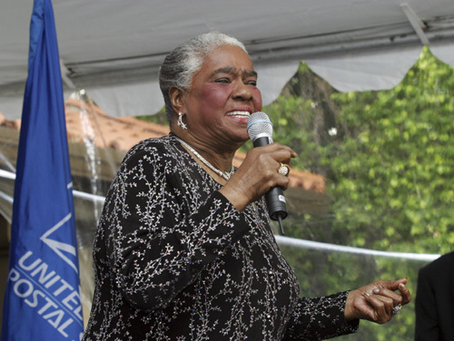 Linda Hopkins at the First Day Ceremony for the USPS's Hattie McDaniel stamp in Beverly Hills