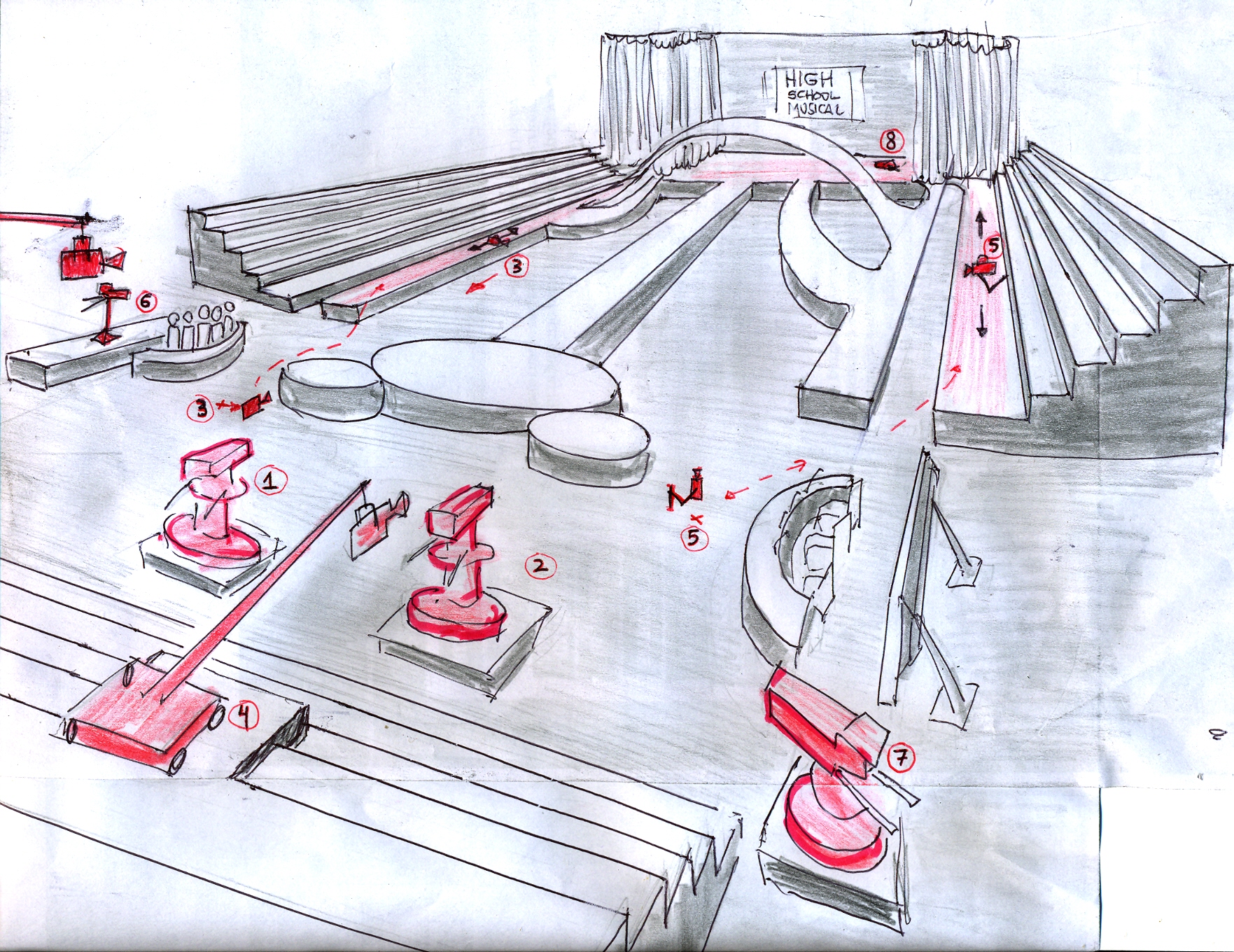 Hormaeche's set sketch for High School Musical reality show, Argentina.