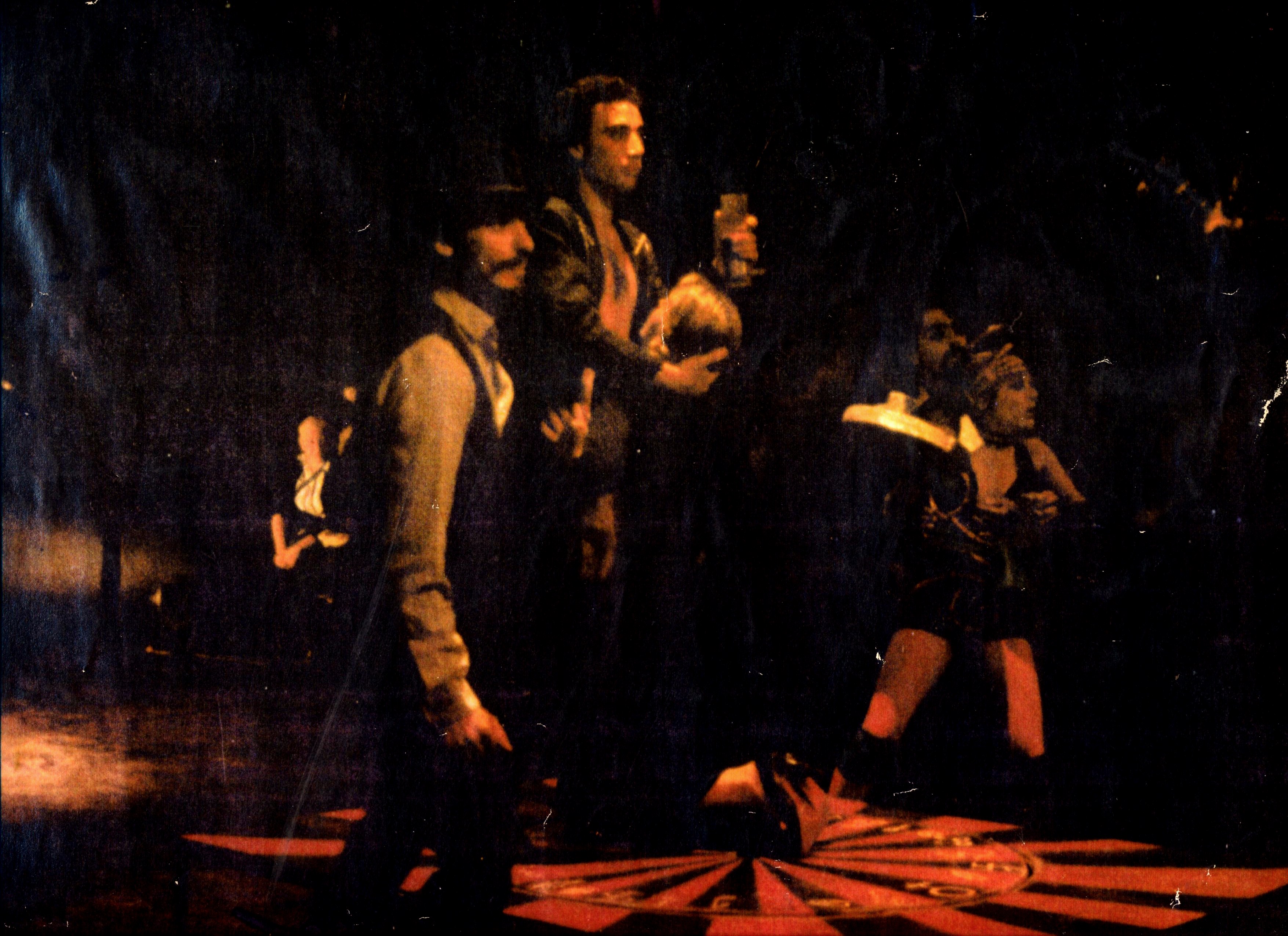 Actors Julio Hormaeche (Baal) Jorge Montenegro, Alejandro Mondaini, Andrea Lallana and Gabriela Macheret in Brechtian performance.