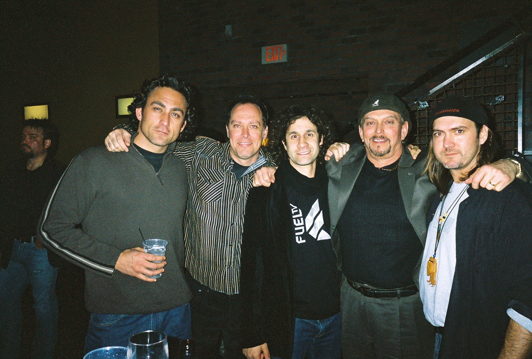 Ghost Town reunion - From left, actors Taymour Ghazi, Fred Griffith, Paul Proios, Anthony Hornus and DJ Perry at the knitting Factory in Hollywood for a concert by Carmen and Camille. The actors can all be seen in Dean Teaster's upcoming Ghost Town movie,