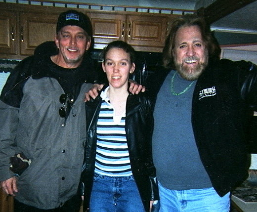 From left, actor-director Anthony Hornus (Miracle at Sage Creek, Ghost Town, Heaven's Neighbors), his daughter, Haylee (Heaven's Neighbors), and actor Dan Haggerty (Grizzly Adams) on the Michigan set of An Ordinary Killer.