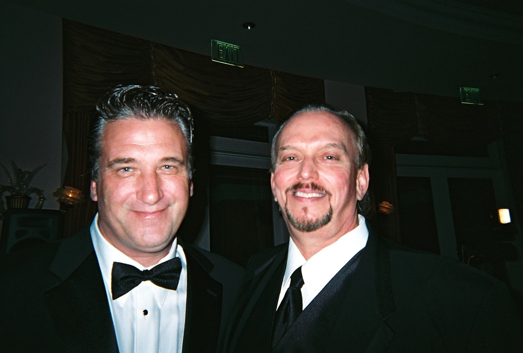 Daniel Baldwin, left, best known for Detective Beau Felton on TV's Homicide: Life on the Streets, smiles for photographers at the Night of 100 Stars event with actor-director Anthony Hornus.