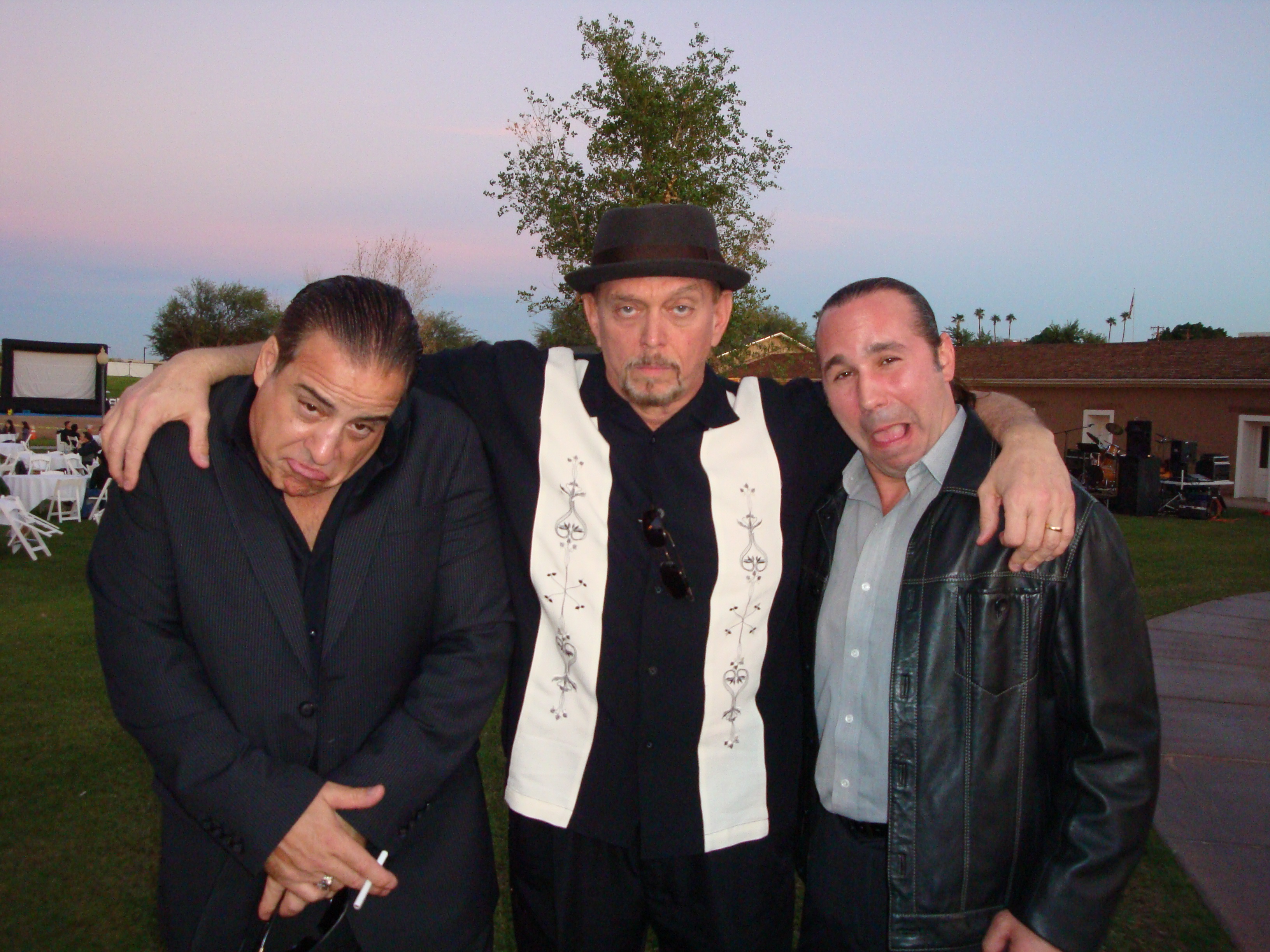 Actor-Director Anthony Hornus with actors Dean Mauro, left and Tommy Lynch at the World Premiere of Renovation in Yuma, Arizona. Dean is doing his Steven Van Zandt impression as Silvio from The Sopranos, while Tommy does a dead-on Robert De Niro.