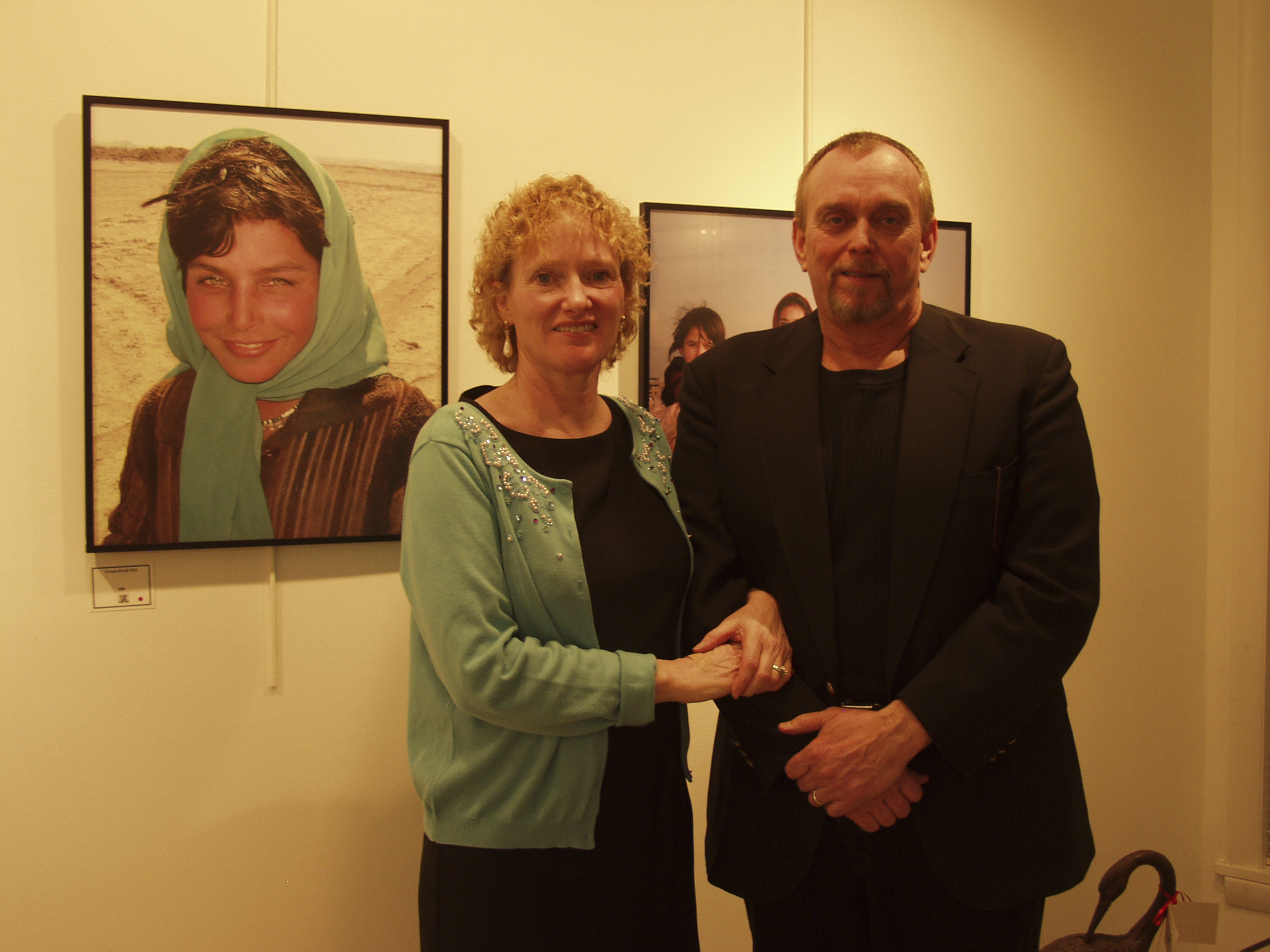 Actor-director Anthony Hornus (Dean Teaster's Ghost Town, Miracle at Sage Creek) with wife, Betsy Hull (An Ordinary Killer, A State of Hate) at a photography exhibit for the documentary film, 