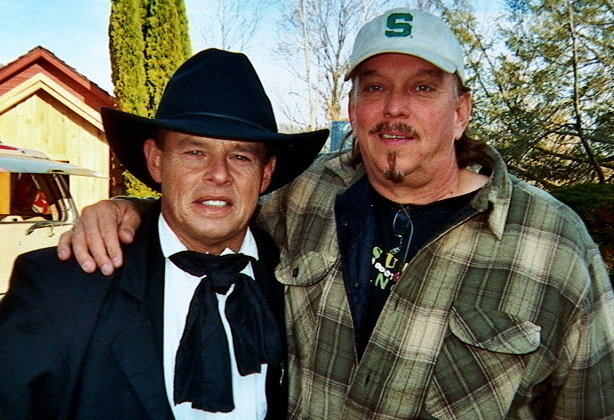 Country music star Sammy Kershaw and actor Anthony Hornus on the Maggie Valley, North Carolina set of Ghost Town.