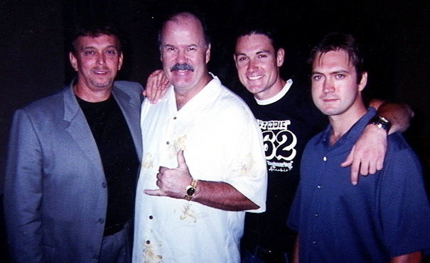 From left, actors Anthony Hornus (Miracle at Sage Creek, An Ordinary Killer, Ghost Town), Dennis Haskins (Saved by the Bell An Ordinary Killer), Nathan Blackburn (Real World: Road Rules Challenge), and DJ Perry (An Ordinary Killer, Judges, The 8th Plague,