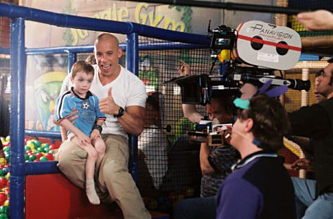 Logan/Keegan Hoover (left), Vin Diesel (center), Seth Howard (right).