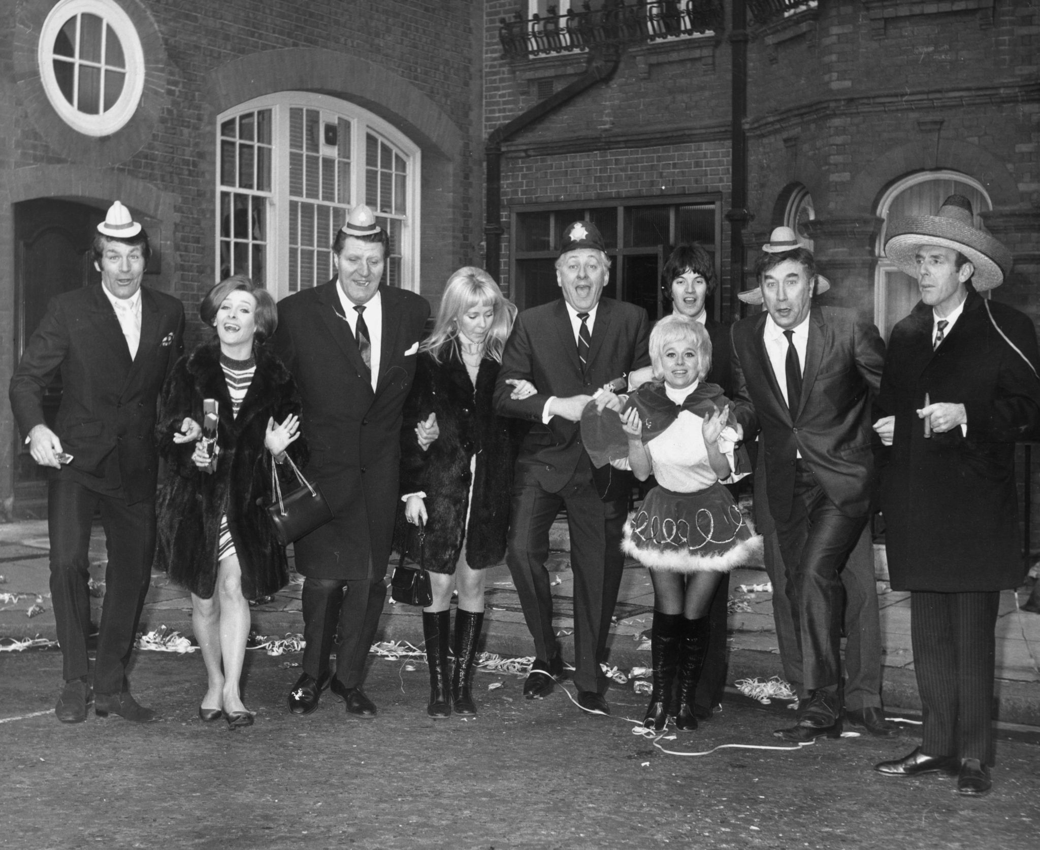 Tommy Cooper, Hughie Green, Frankie Howerd, Millicent Martin, Yutte Stensgaard, Eric Sykes and Barbara Windsor