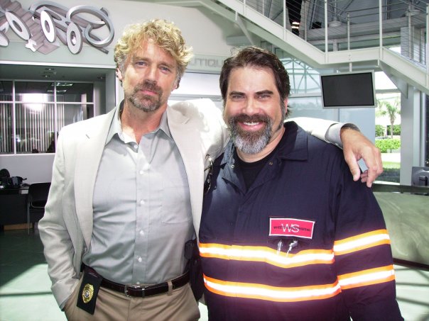 With John Schneider on the set of 