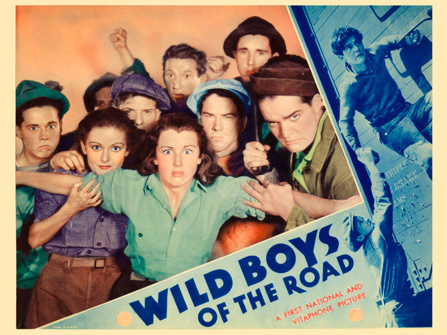 Still of Dorothy Coonan Wellman, Frankie Darro, Rochelle Hudson, Buddy Messinger and George Offerman Jr. in Wild Boys of the Road (1933)