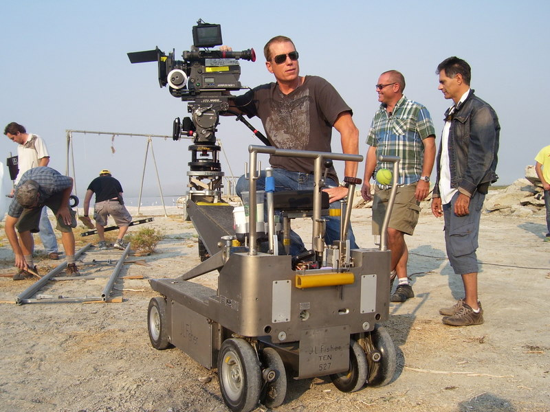 On location, directing Cat City at the Salton Sea.