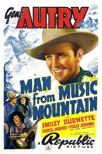 Gene Autry, Smiley Burnette and Carol Hughes in Man from Music Mountain (1938)