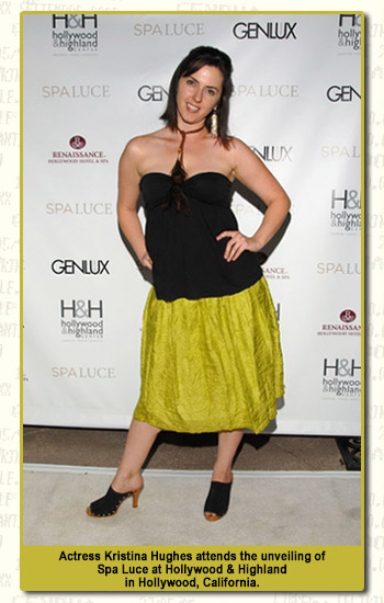 Actor Kristina Hughes attends the unveiling of Spa Luce at Hollywood & Highland in Hollywood, CA.