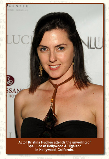 Actor Kristina Hughes attends the unveiling of Spa Luce at Hollywood & Highland in Hollywood, CA.