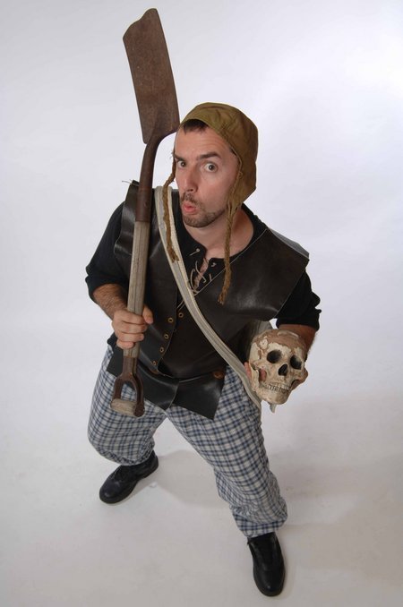 Spencer Humm as comedy-gravedigger, Barry Croaker