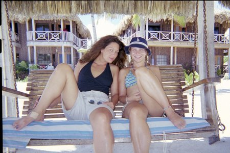 Beth Humphreys (L), Amy Wruble (R), Temptation Island, Ambergeis Caye, Belize, 1999