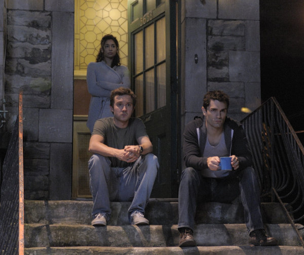 Still of Sam Huntington, Meaghan Rath and Sam Witwer in Being Human (2011)