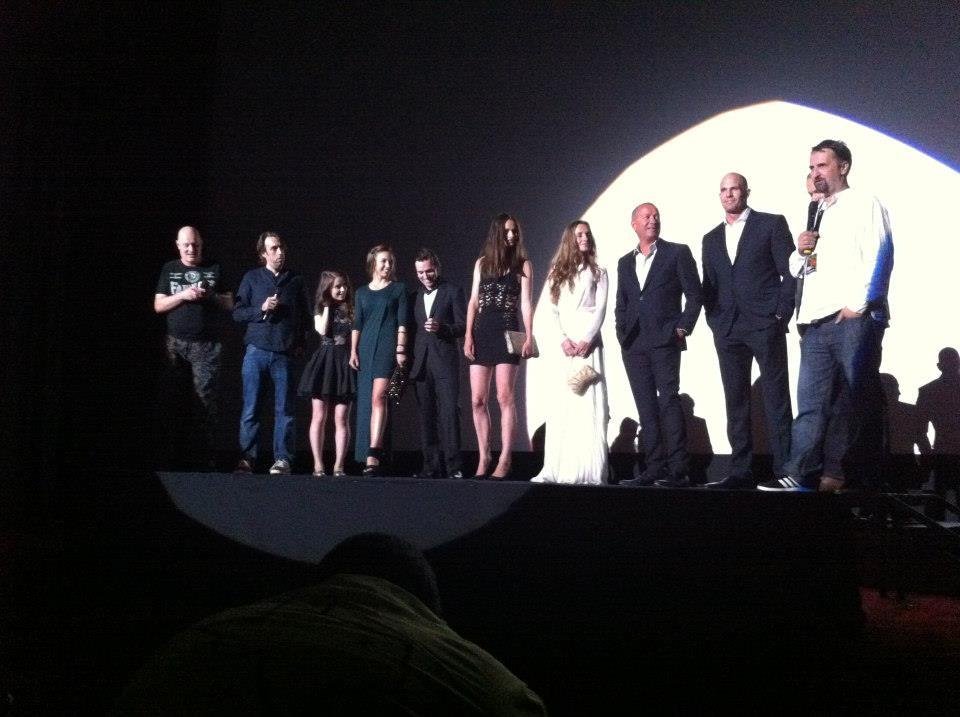 Kevin Howarth, Paul Hyett, Sean Pertwee, Jemma Powell, Michael Riley, Anna Walton, Rosie Day, Dominique Provost-Chalkley and Ryan Oliva in The Seasoning House (2012)