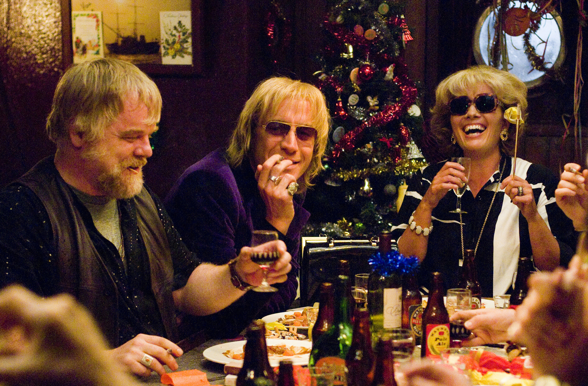 Philip Seymour Hoffman, Emma Thompson and Rhys Ifans at event of The Boat That Rocked (2009)