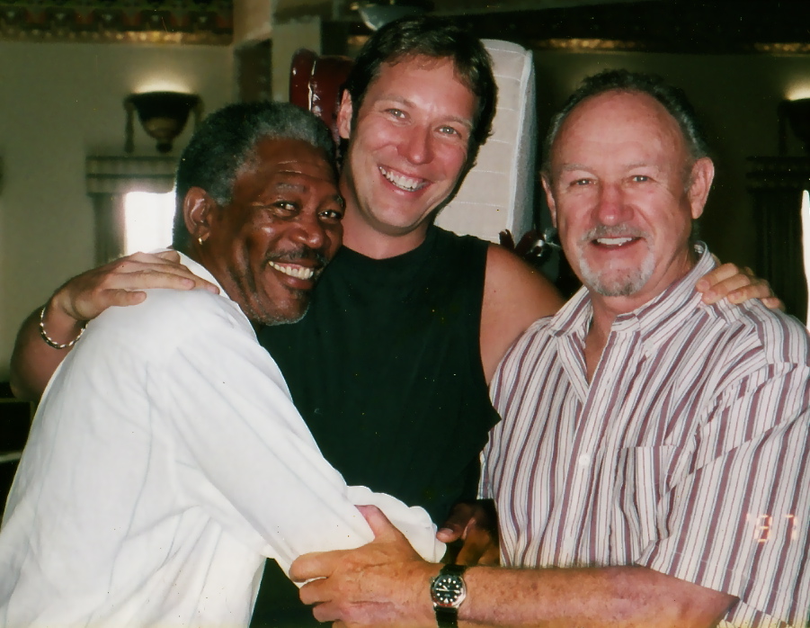 Morgan Freeman, Peter Iliff, Gene Hackman in rehearsal for Under Suspicion in '00