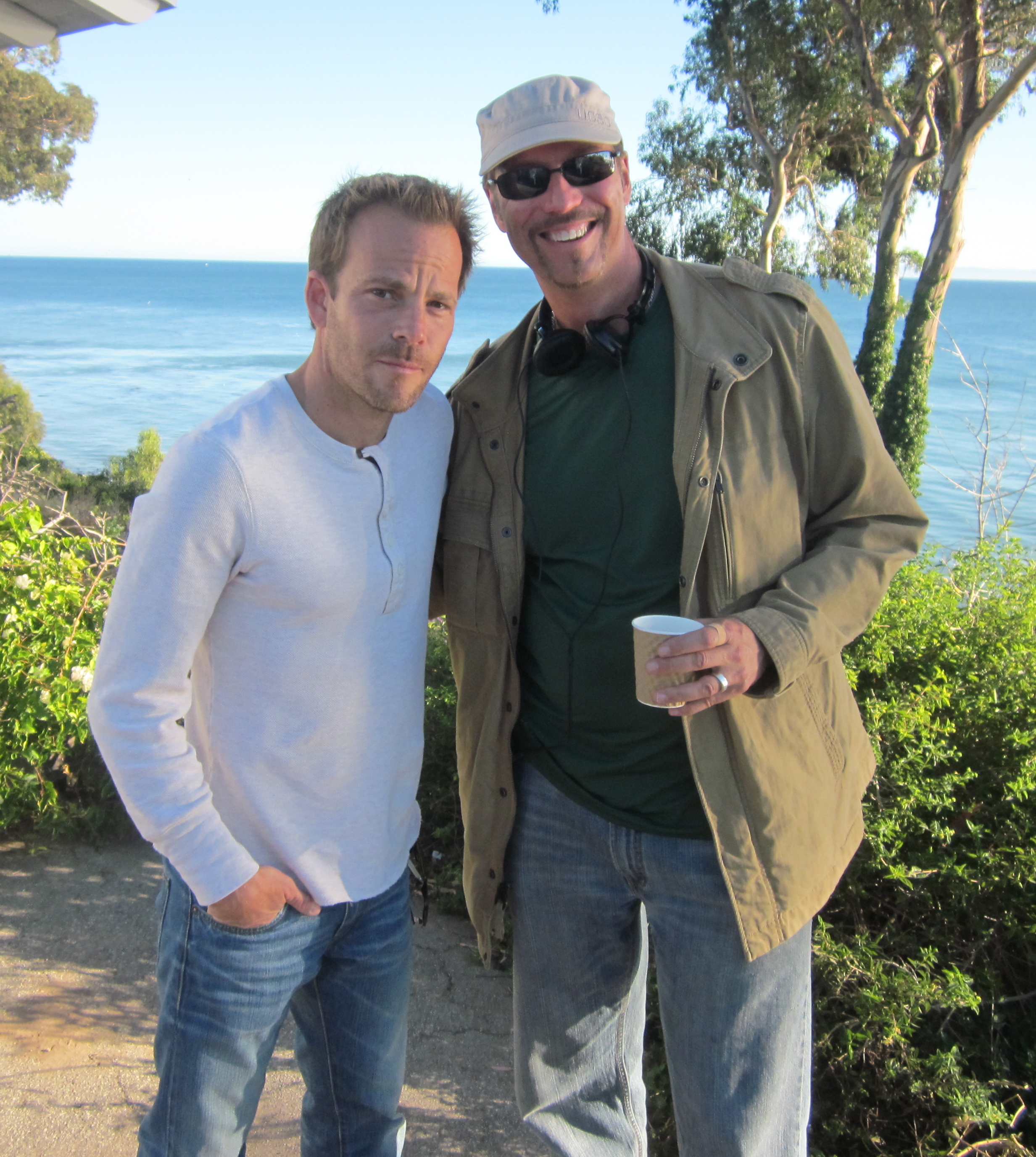 Peter Iliff with Stephen Dorff on set in Santa Barbara