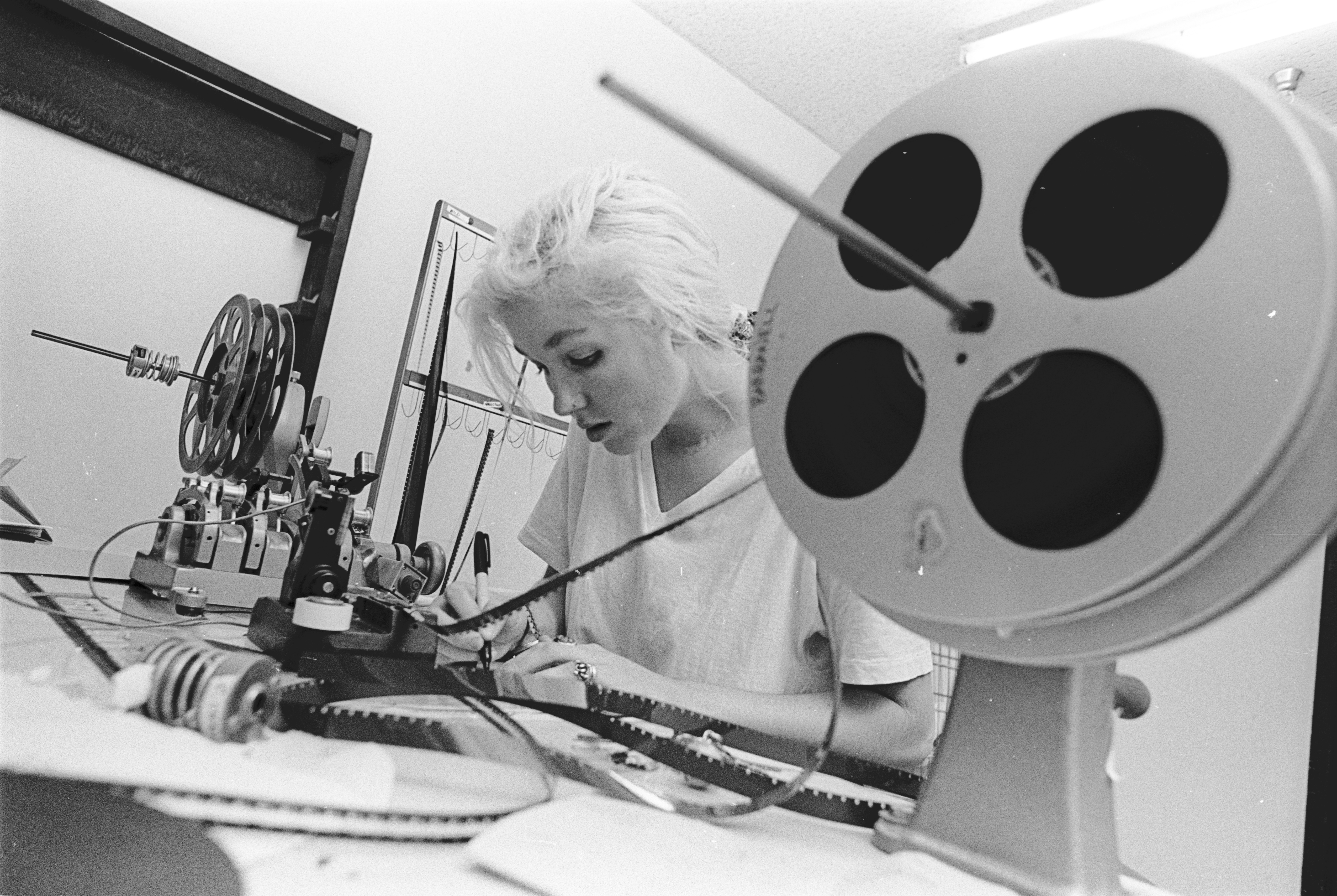 Chris Innis, film editor, while attending CalArts (California Institute of the Arts) film school. CalArts archives.