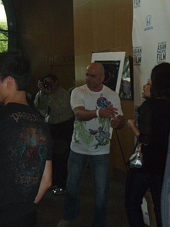 Bas Rutten with writer-director-actress, D Lee Inosanto at the Red Carpet Premiere of THE SENSEI at the DGA for the 24th Los Angeles Asian Pacific Film Festival.