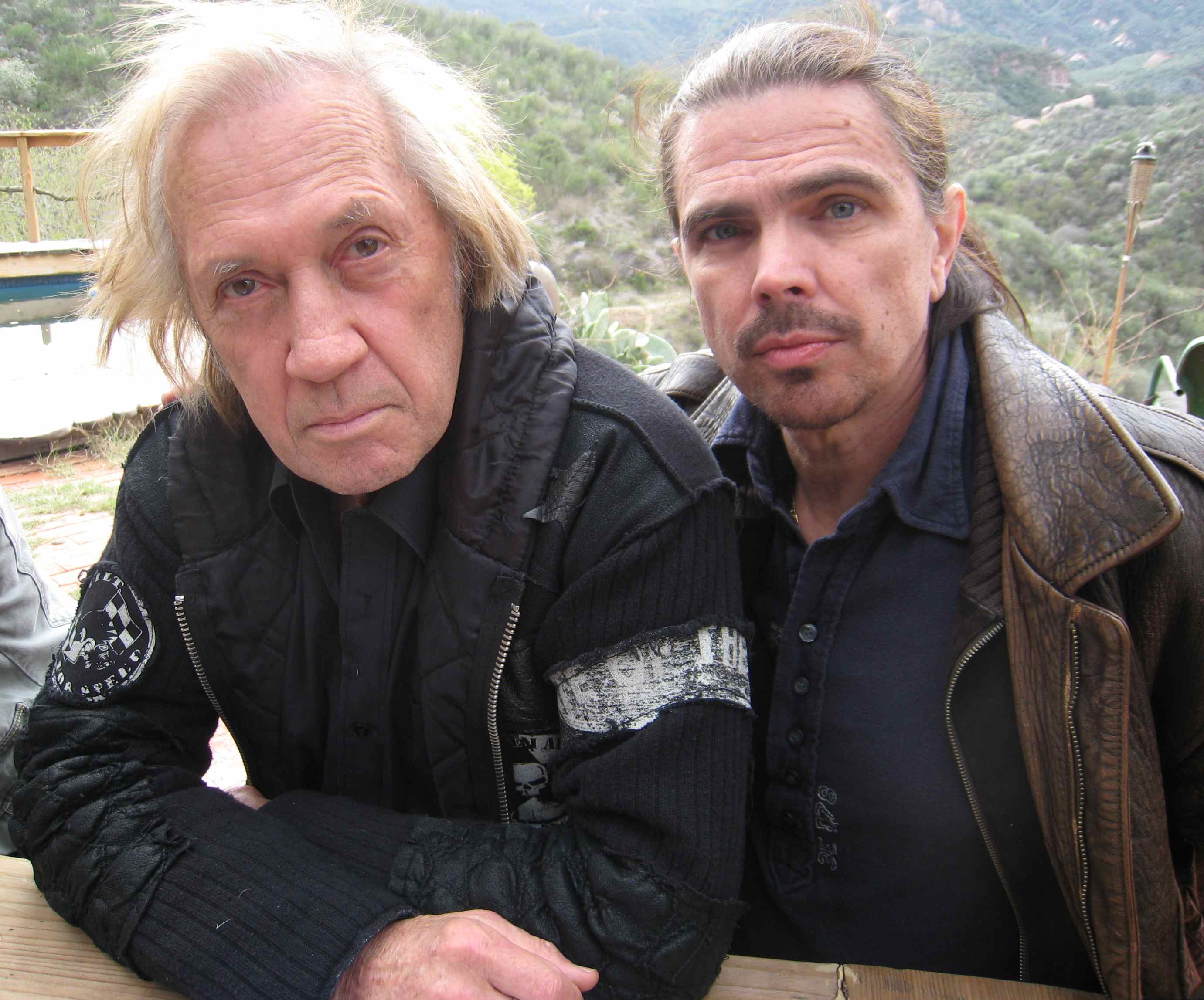 With David Carradine on set of ABSOLUTE EVIL
