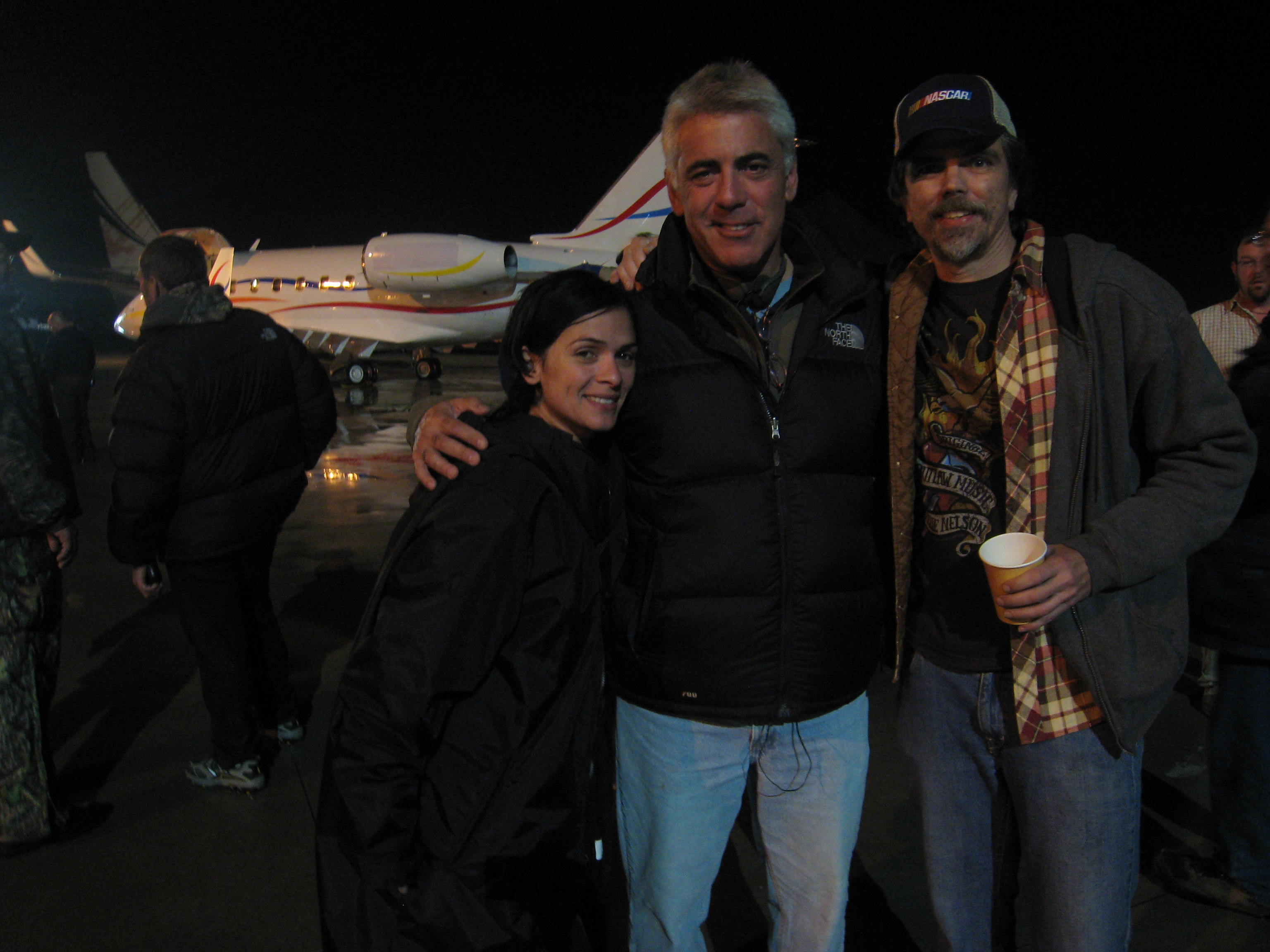 On set of JUSTIFIED with Alex Barreto and director Adam Arkin