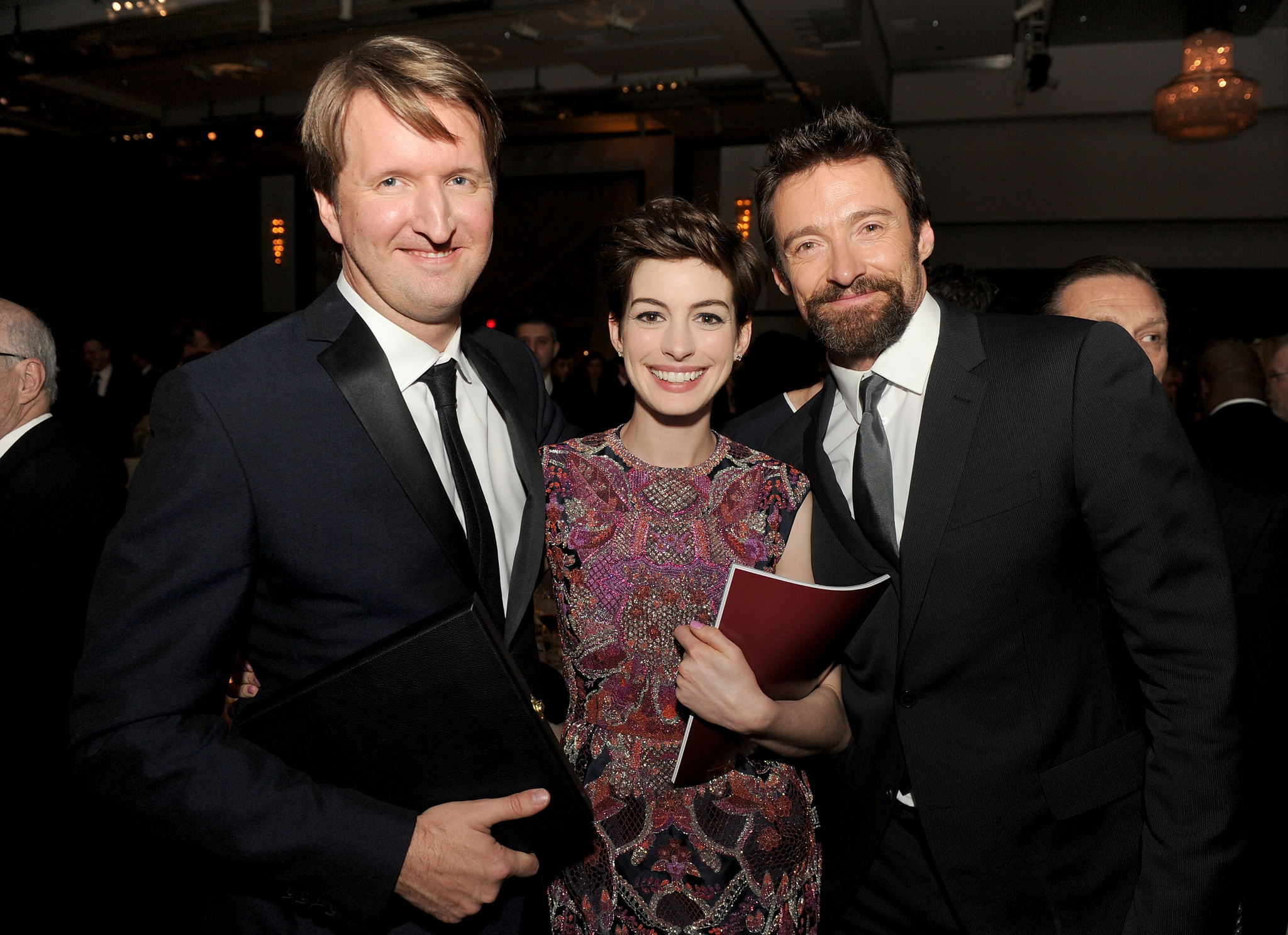 Anne Hathaway, Tom Hooper and Hugh Jackman