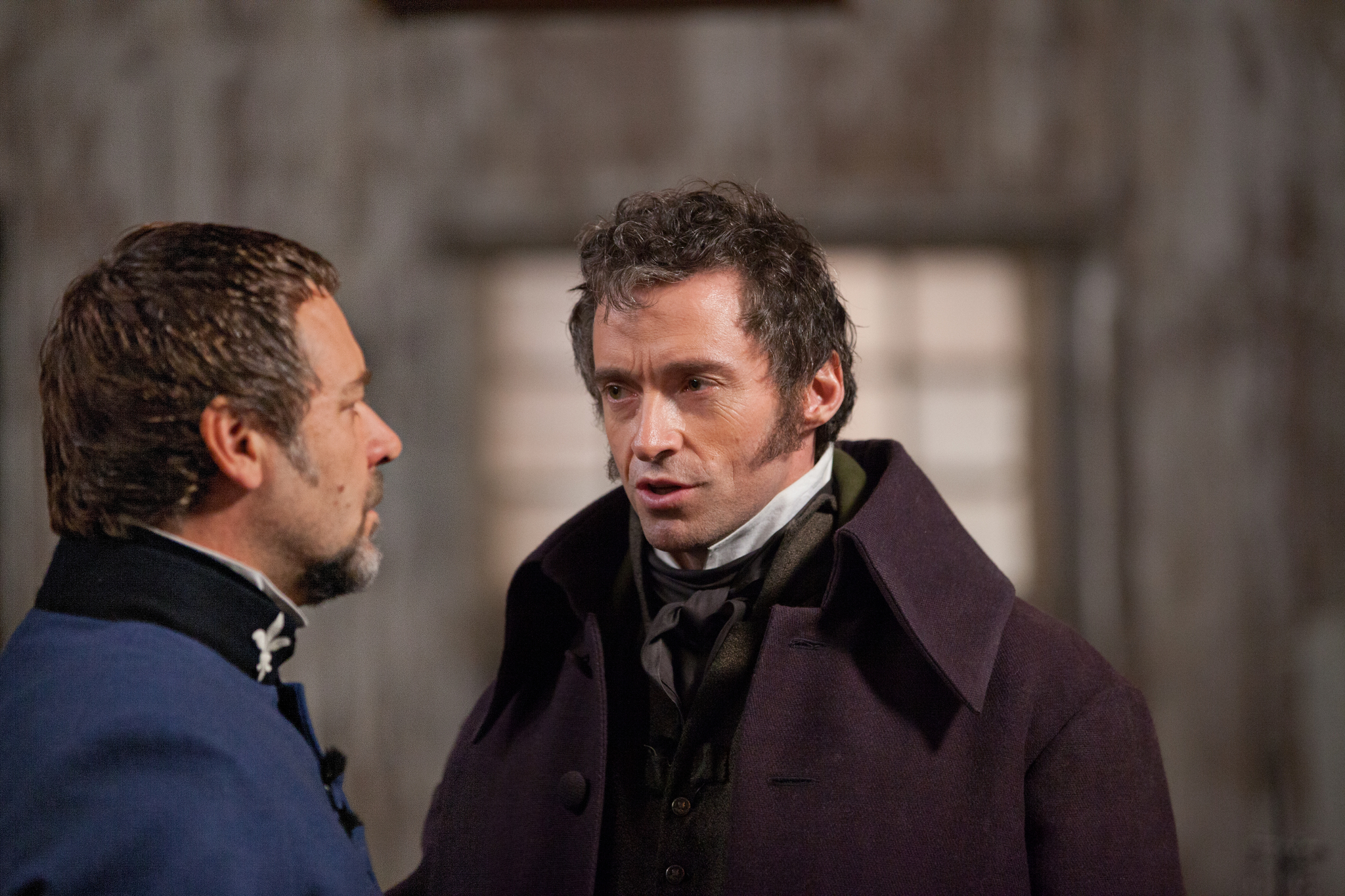 Still of Russell Crowe and Hugh Jackman in Vargdieniai (2012)