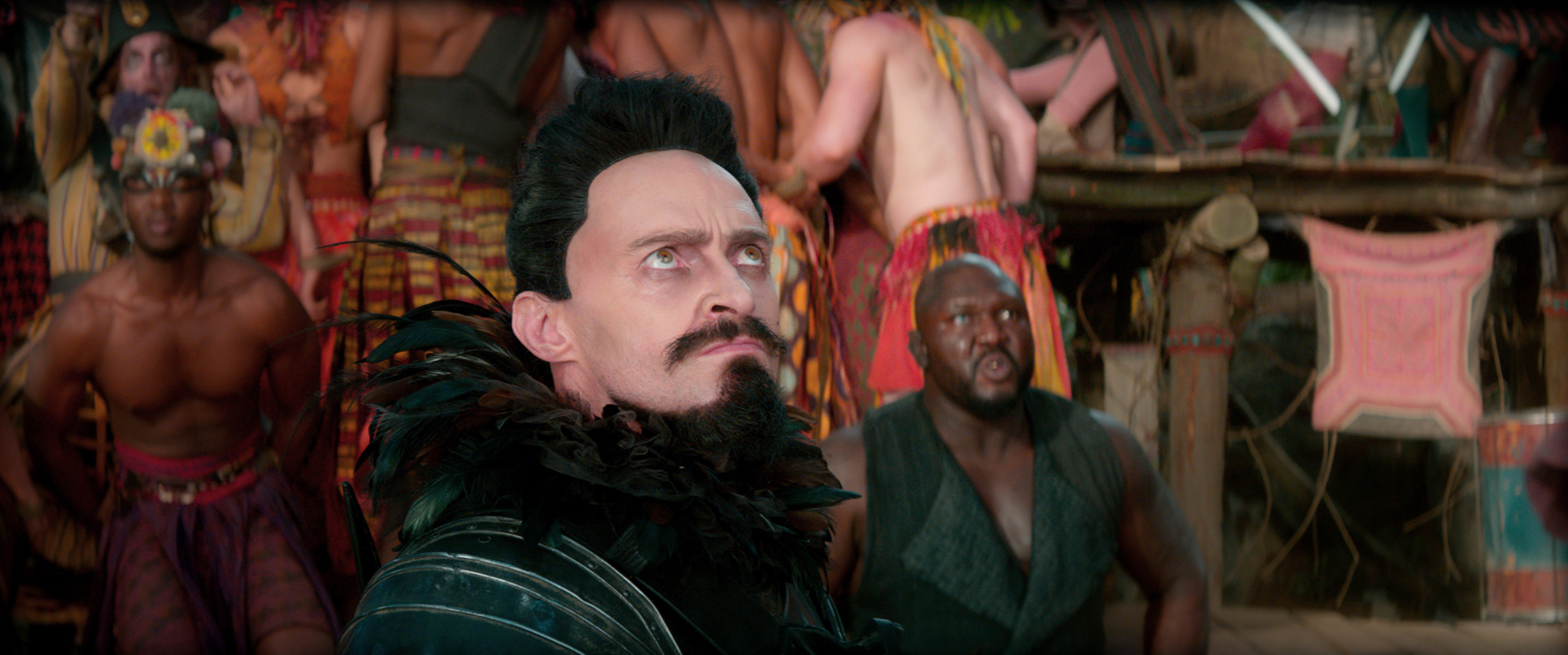 Still of Hugh Jackman and Nonso Anozie in Pan (2015)