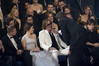 Host Hugh Jackman (right) with Oscar® nominee Mickey Rourke during the live ABC Telecast of the 81st Annual Academy Awards® from the Kodak Theatre, in Hollywood, CA Sunday, February 22, 2009.