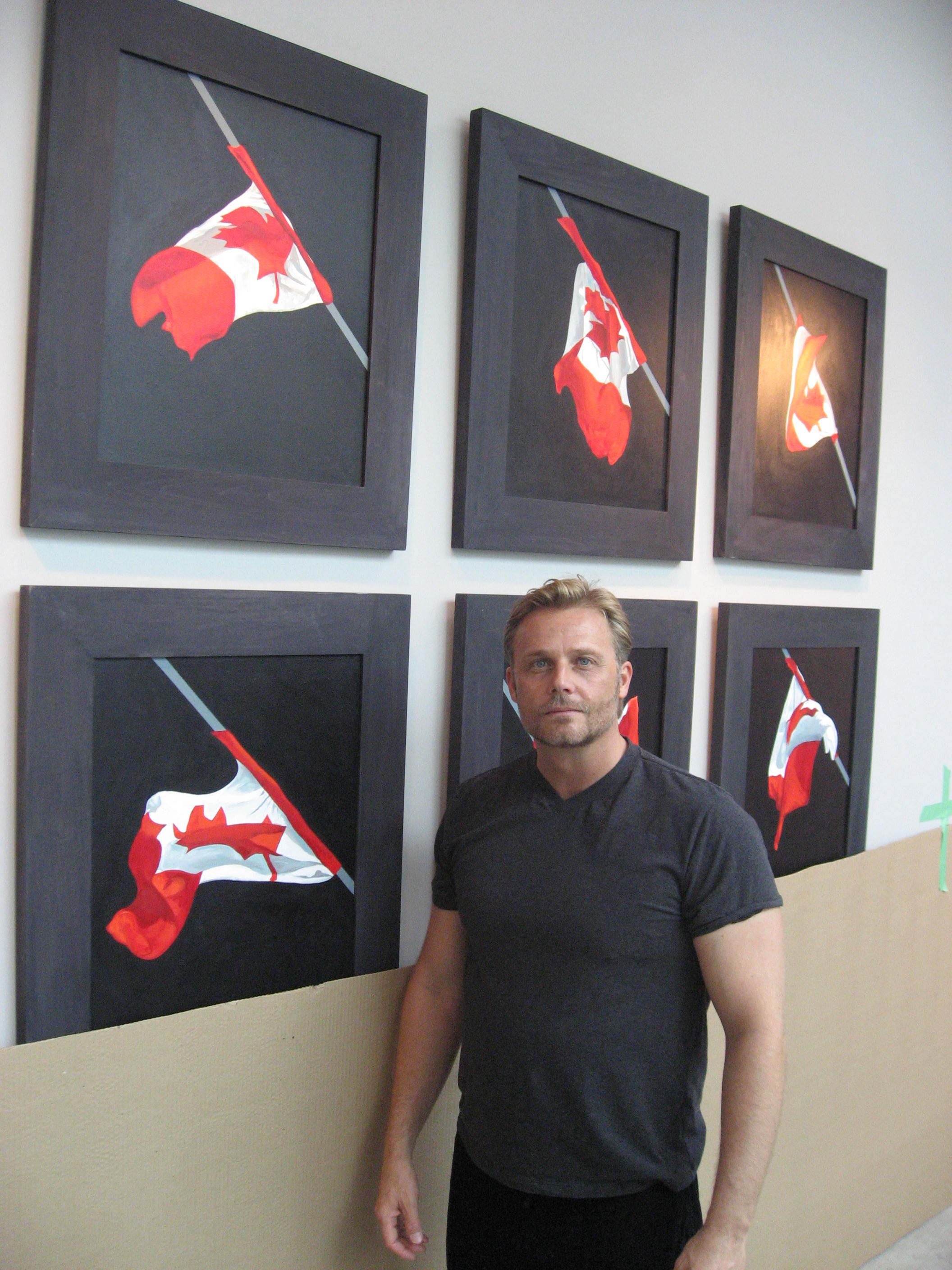 AJ on set of Being Erica. Filming at the home of the famous Canadian painter, Charles Pachter.