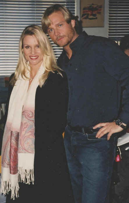 Nicolette Sheridan & Andrew Jackson on set of Deadly Betrayal