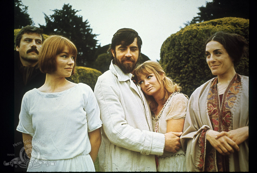 Still of Alan Bates, Eleanor Bron, Glenda Jackson and Jennie Linden in Women in Love (1969)