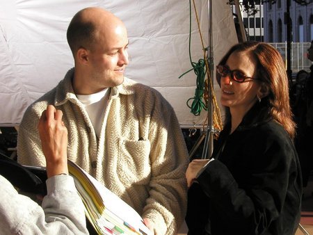 Actress Marlee Matlin and VFX Supervisor, Evan Jacobs, on the set