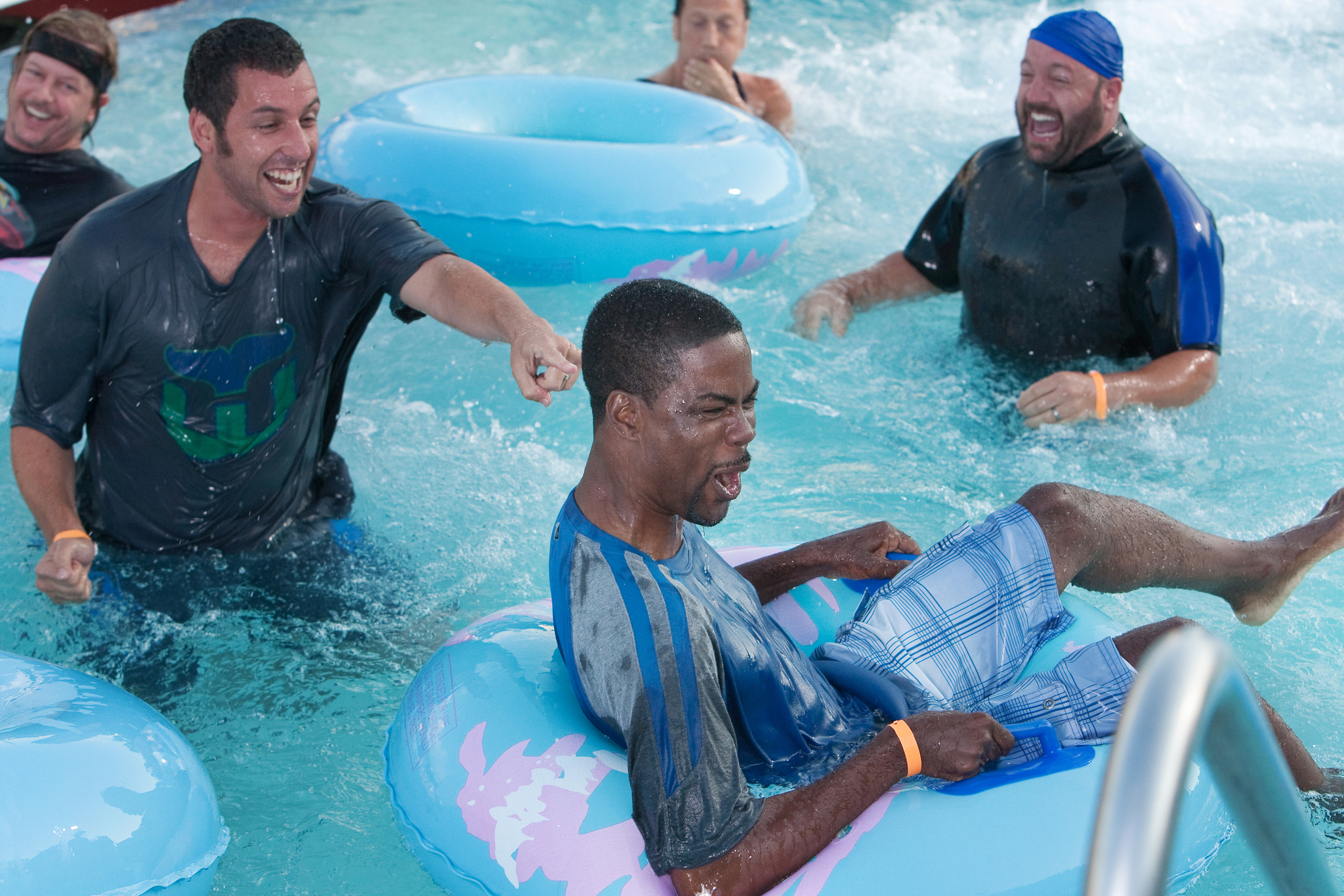 Still of Adam Sandler, Chris Rock, David Spade and Kevin James in Grown Ups (2010)