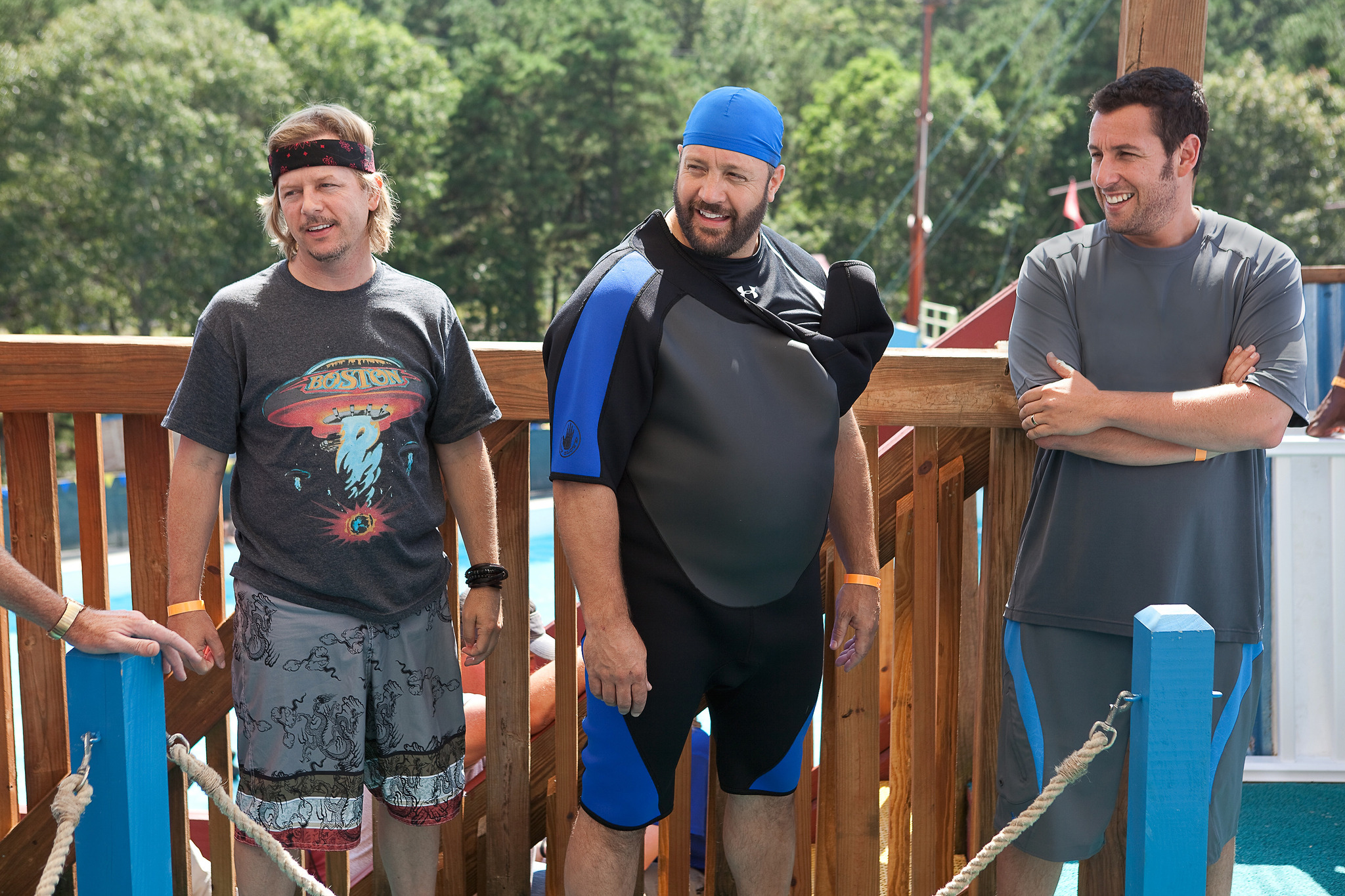 Still of Adam Sandler, David Spade and Kevin James in Grown Ups (2010)