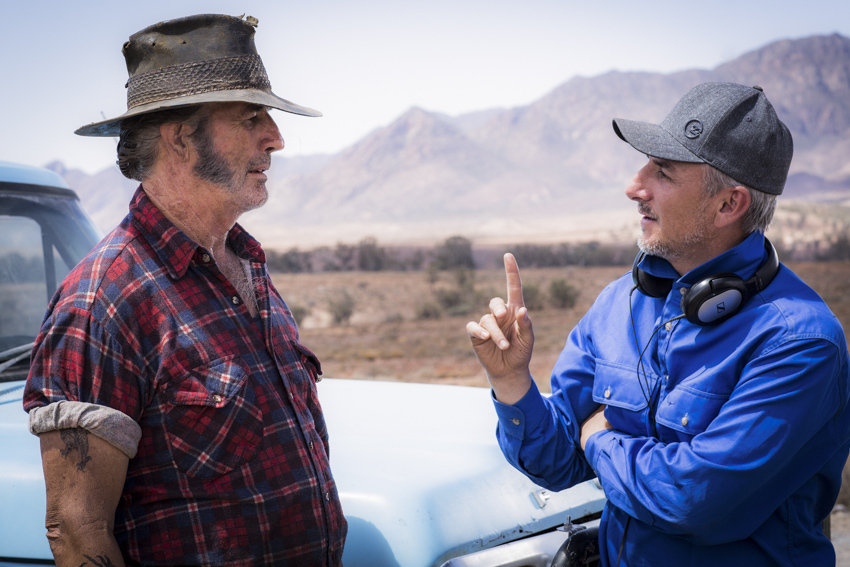 Actor John Jarratt and Director Greg McLean on the set of Wolf Creek 2