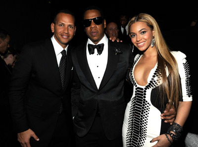 Jay Z, Beyoncé Knowles and Alex Rodríguez