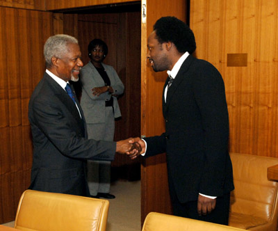 Wyclef Jean and Kofi Annan