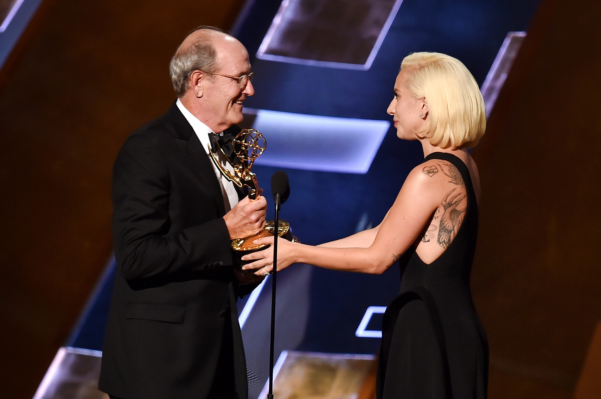 Richard Jenkins and Lady Gaga at event of The 67th Primetime Emmy Awards (2015)