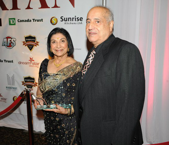 Balinder with her Husband -Amarjit Johal-after receiving the 2010 Darpan Award-Extraordinary Achievement Award as a South Asian in the Film Industry