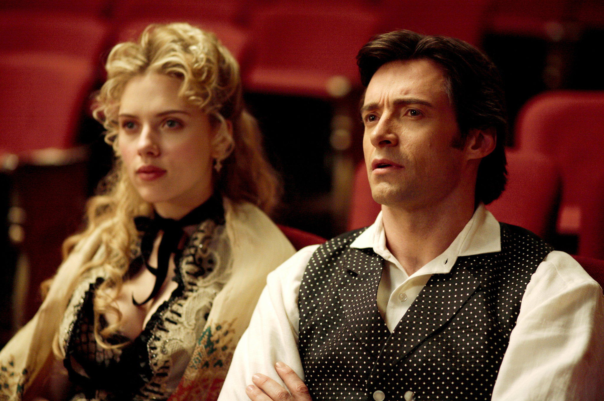 Still of Hugh Jackman and Scarlett Johansson in Prestizas (2006)