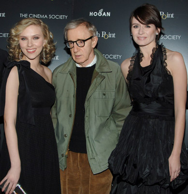 Woody Allen, Scarlett Johansson and Emily Mortimer at event of Match Point (2005)