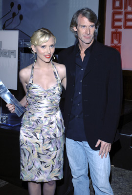 Michael Bay and Scarlett Johansson