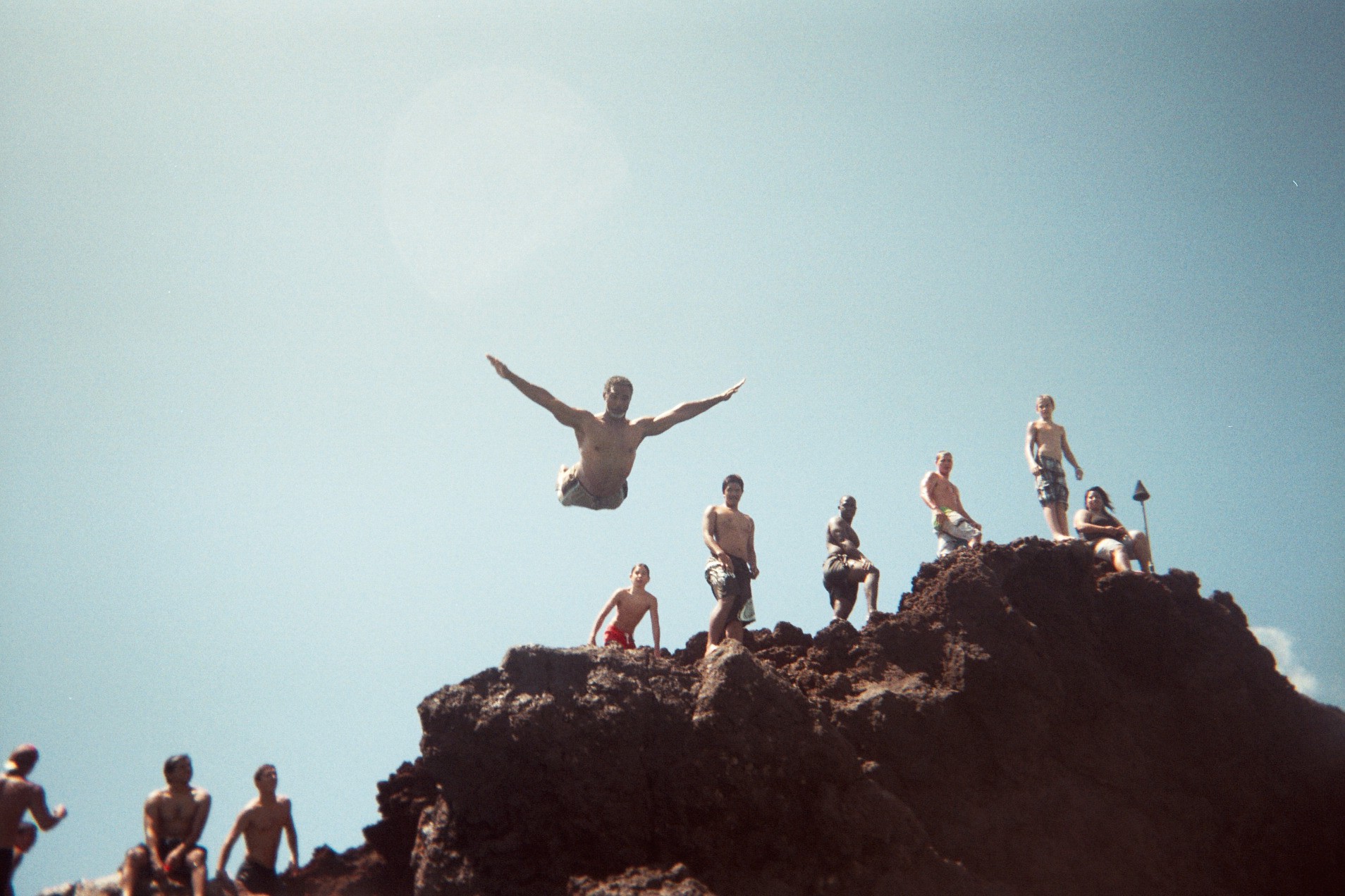 Diving off the Black Rock cliffs of Maui, Hawaii